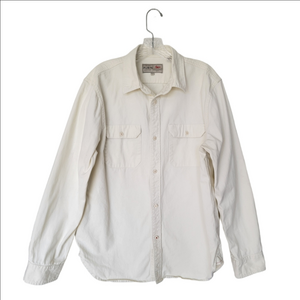 Aubin Fisherman 100% Cotton Cream Utility Shirt Jacket Size Large